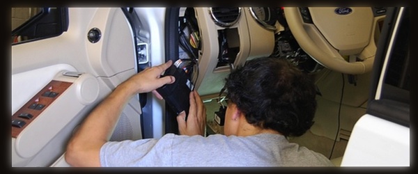 One of our technicians installing a Remote Car Starter